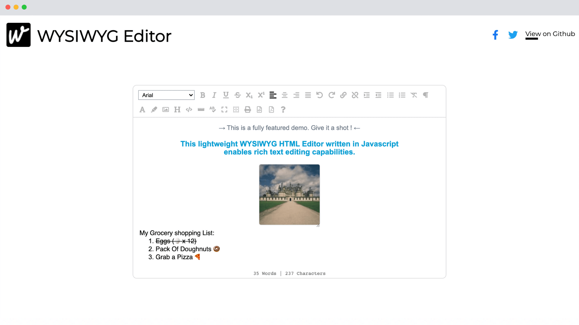 WYSIWYG Editor